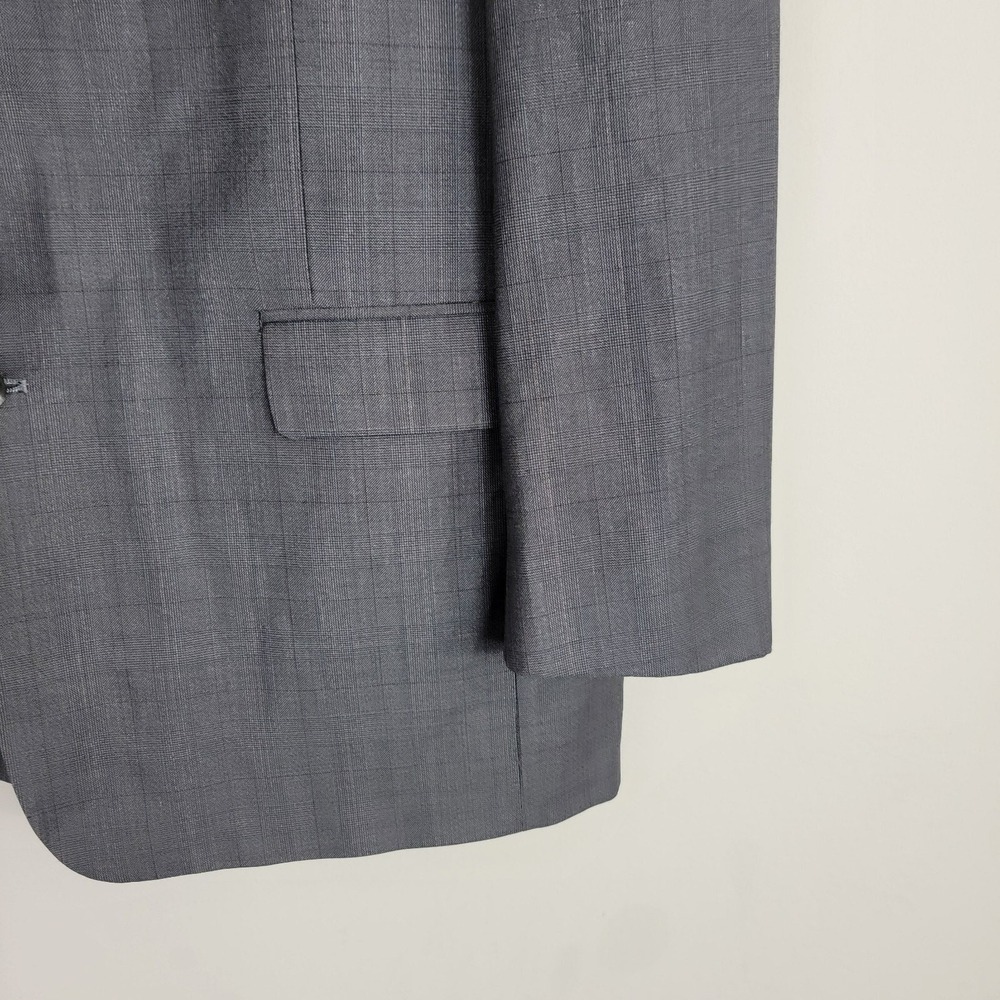 Burberry's Blazer Suit Mens 43R Gray Wool Check Single Breast Notch Long Sleeve - Picture 4 of 16